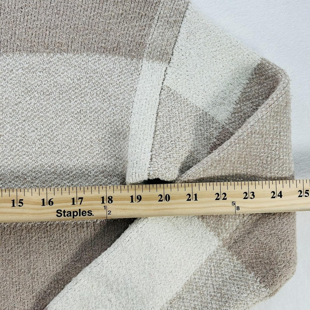 Christian Siriano Sweater Womens Medium Beige Plaid Crewneck Knit Pullover Soft - Picture 4 of 16